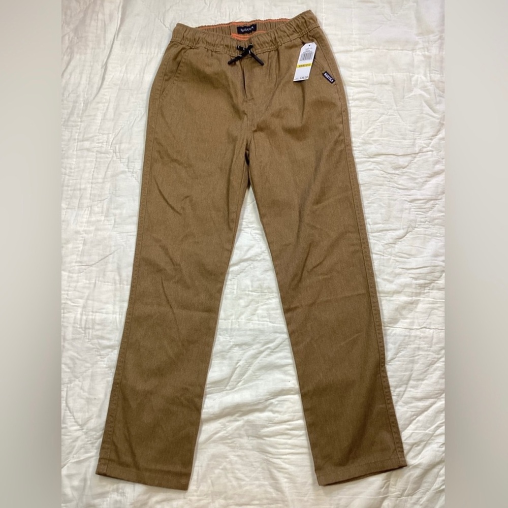 NWT‎ Boys Nautica Pull On Brown Chino Pants Medium 10/12.